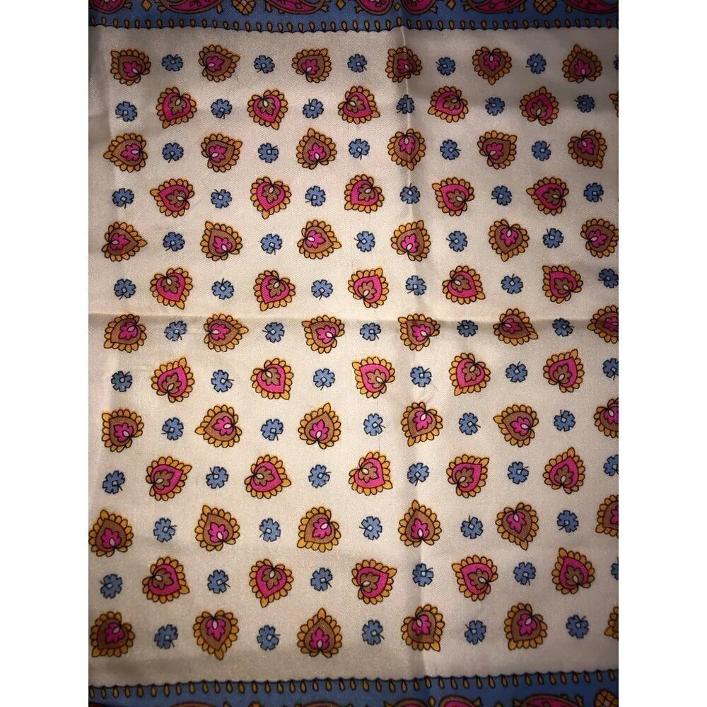 Vintage Paisley Floral Scarf Vibrant Colors 18